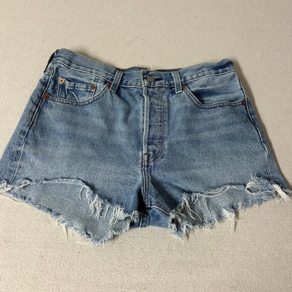 Levi's 501 Jean Shorts Womens 29 Blue - Picture 4 of 12